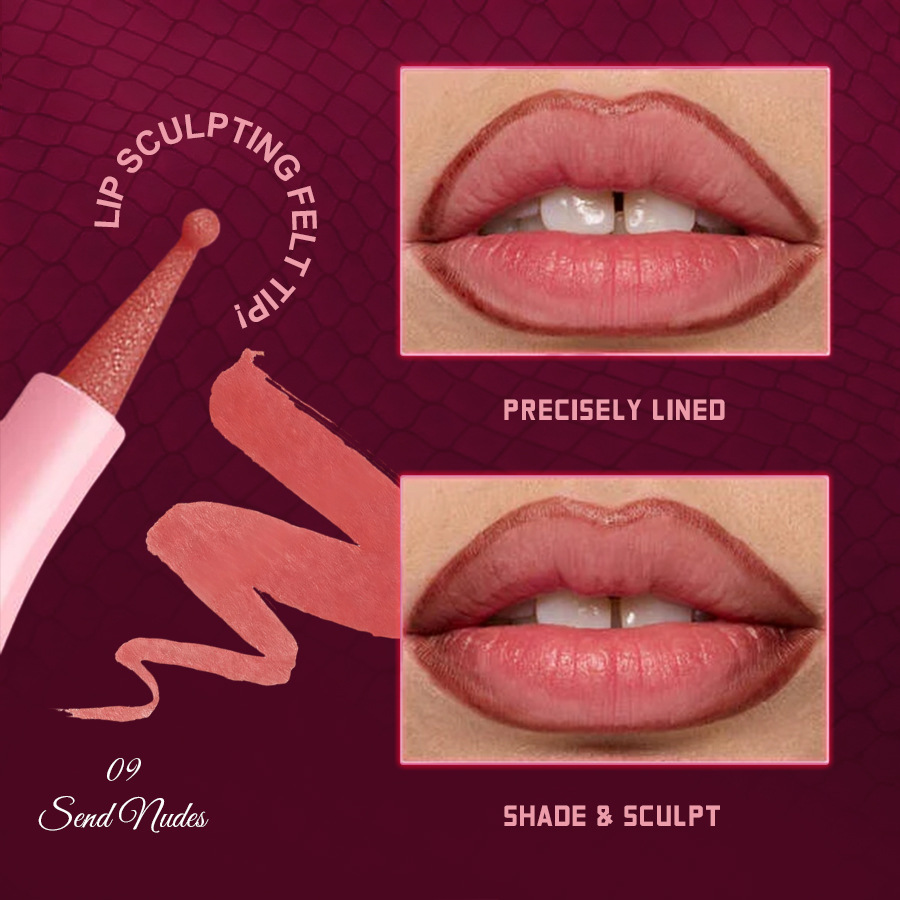 Lip Liner Pencil - Lápiz labial de aspecto natural, lápiz