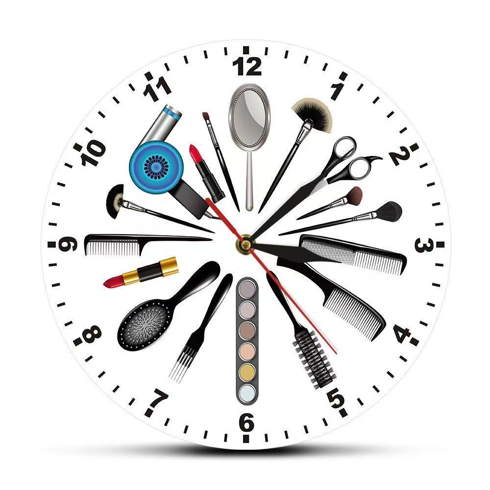 Beauty And Makeup Studio - Reloj de Pared Divertido y Silencioso