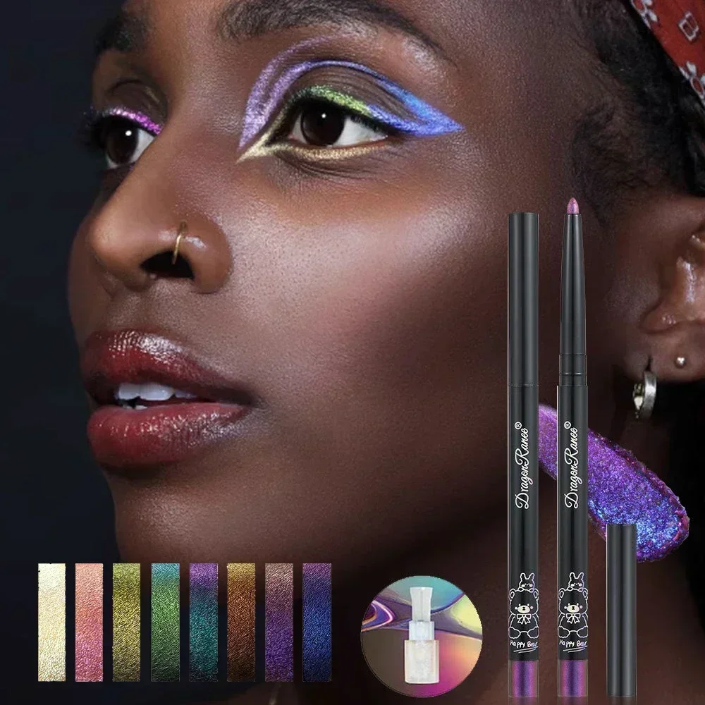 Eyeshadow Glitter Pigment - Delineador de Ojos Multichrome, Lápiz Delineador