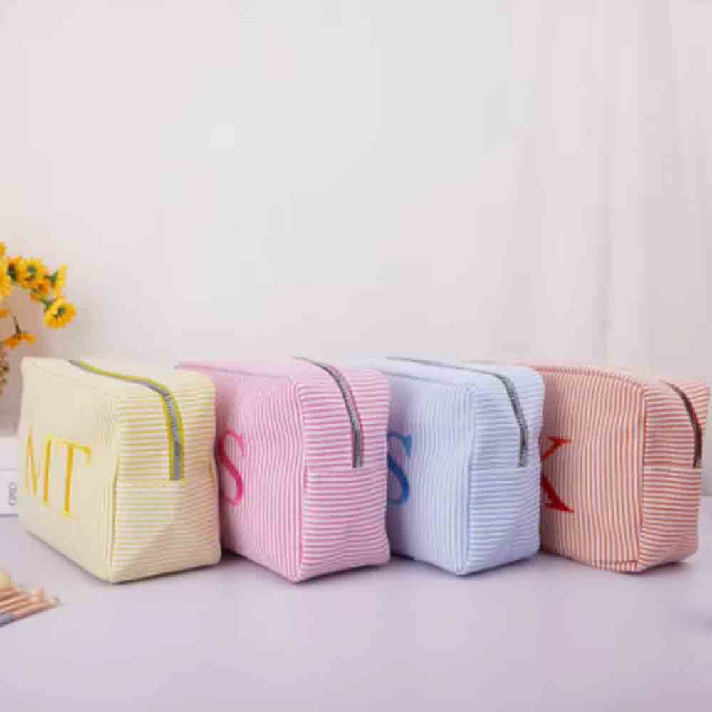 Bolsa de maquillaje a rayas co - Beauty Makeup School reseña y precio