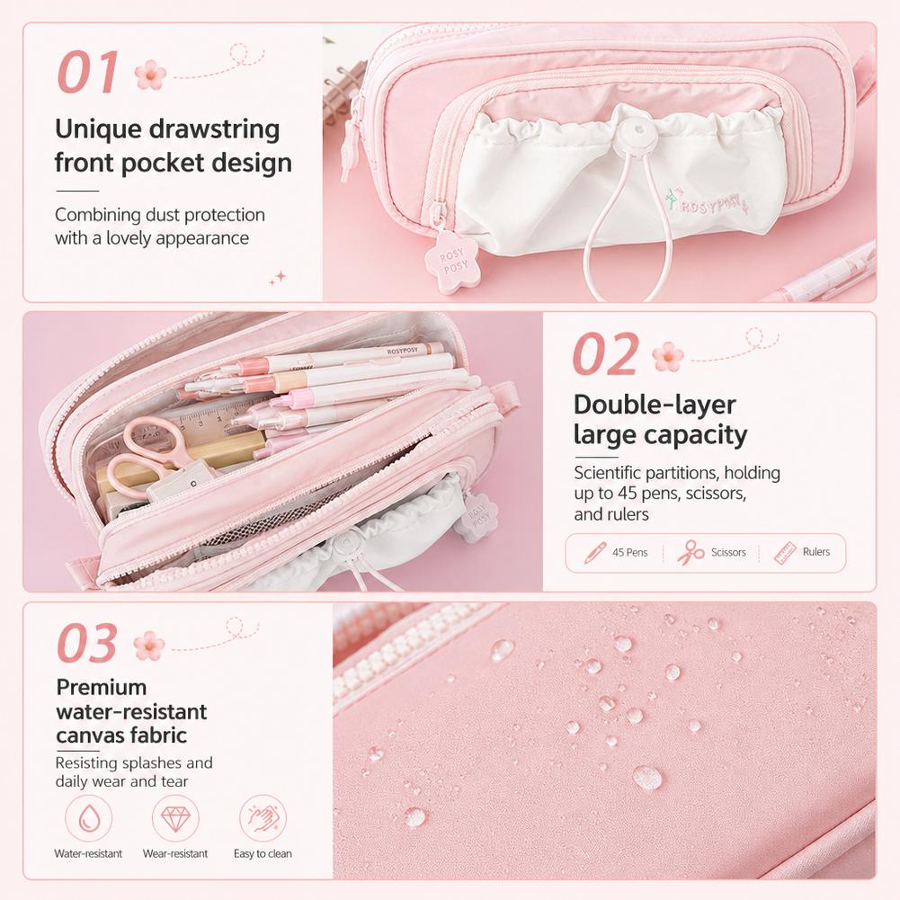 Estuche para lápices con cordó - Beauty Makeup School reseña y precio